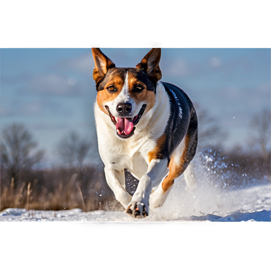 Dog Running In Winter Png Ofi13 PNG