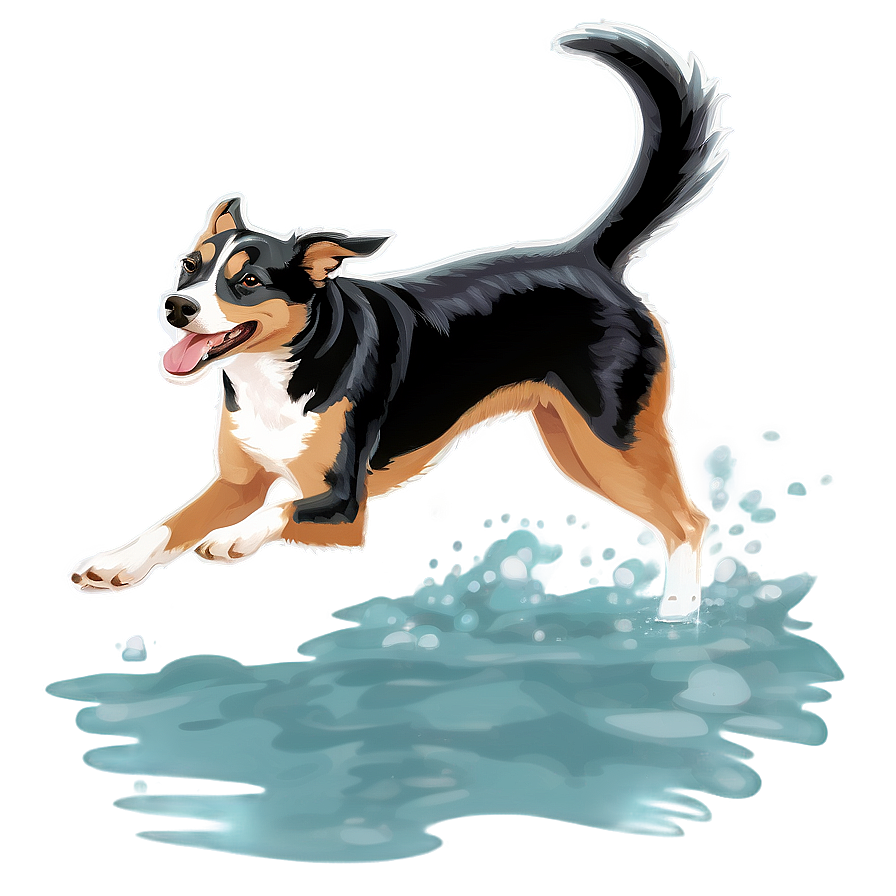 Dog Running Underwater Png 3 PNG