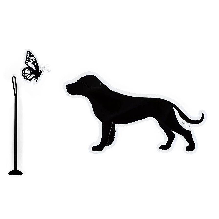 Dog Silhouette Chasing Butterfly Png Ovi5 PNG