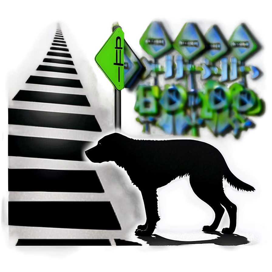 Dog Silhouette Crossing Road Png Bgb70 PNG