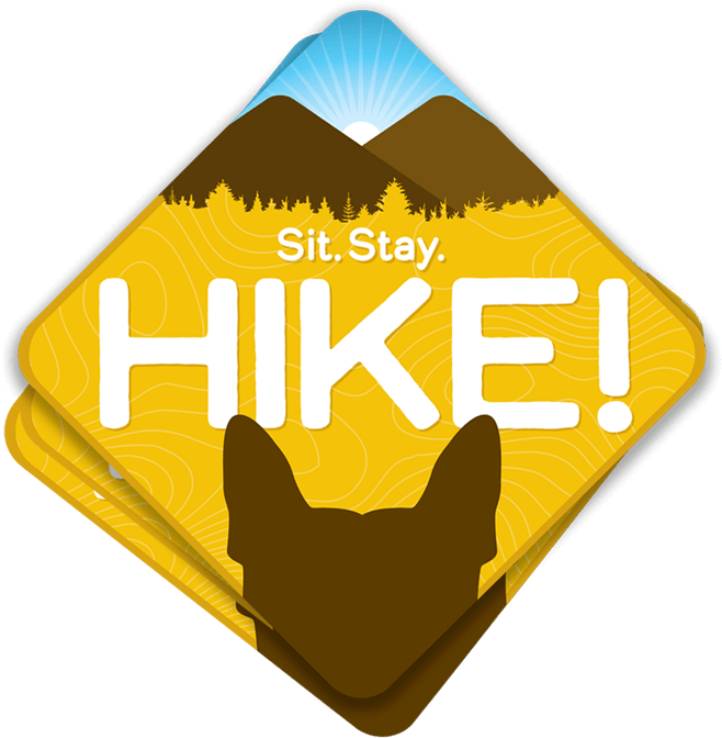 Dog Silhouette Hiking Emblem PNG