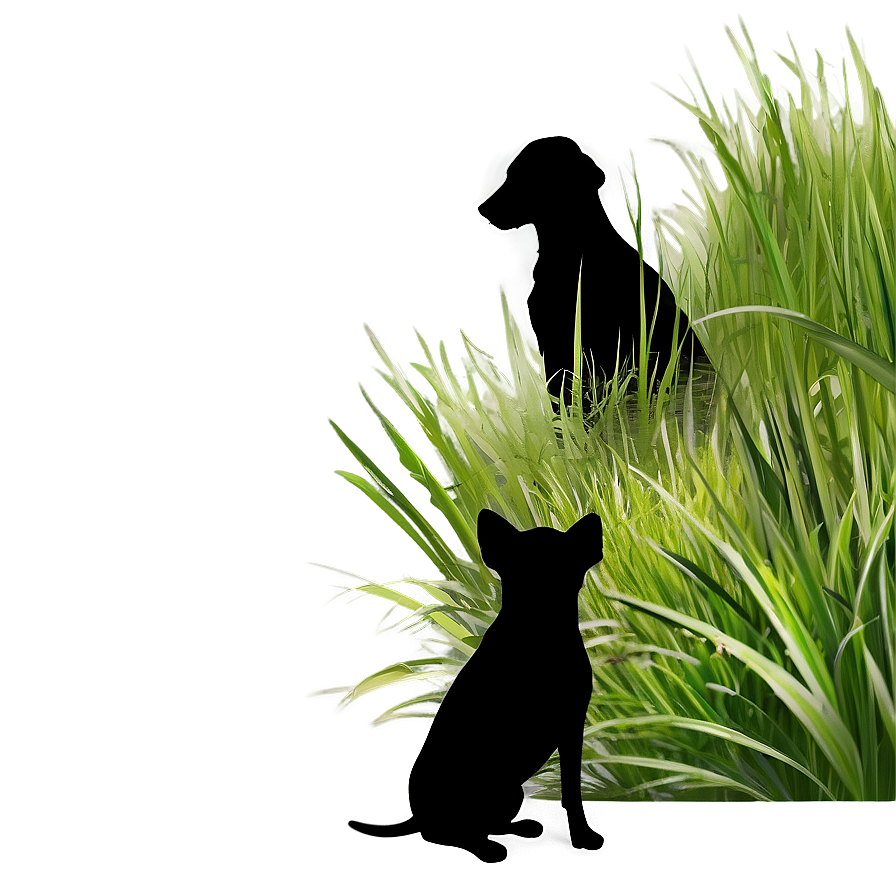 Dog Silhouette In Grass Png Rgq PNG