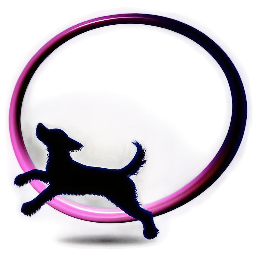 Dog Silhouette Jumping Through Hoop Png Iem PNG