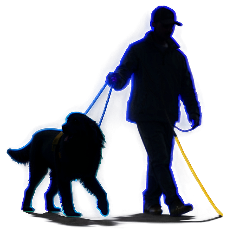 Dog Silhouette With Leash Png Roa25 PNG