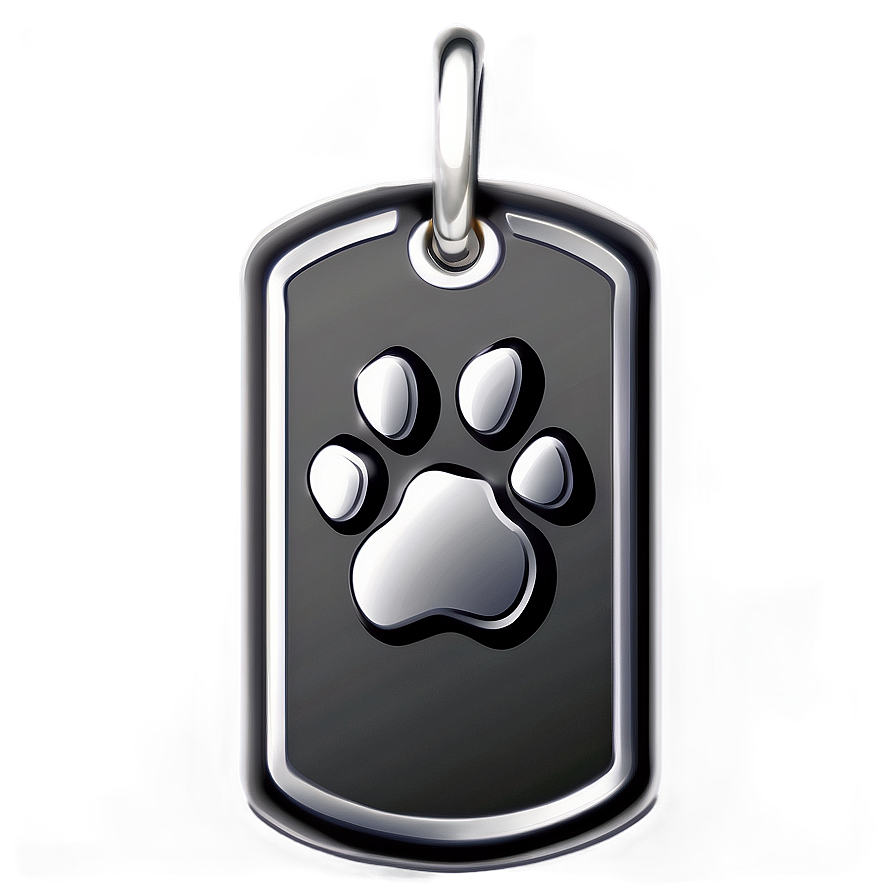 Dog Tag With Paw Print Png 06122024 PNG