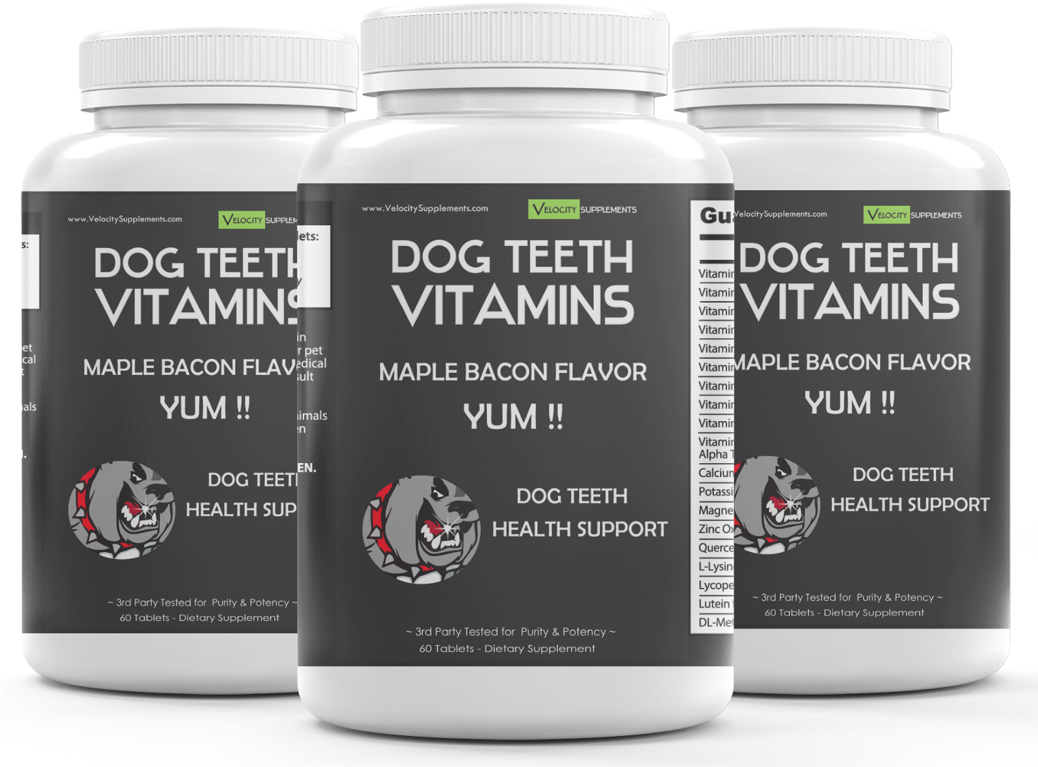 Dog Teeth Vitamins Bottles PNG