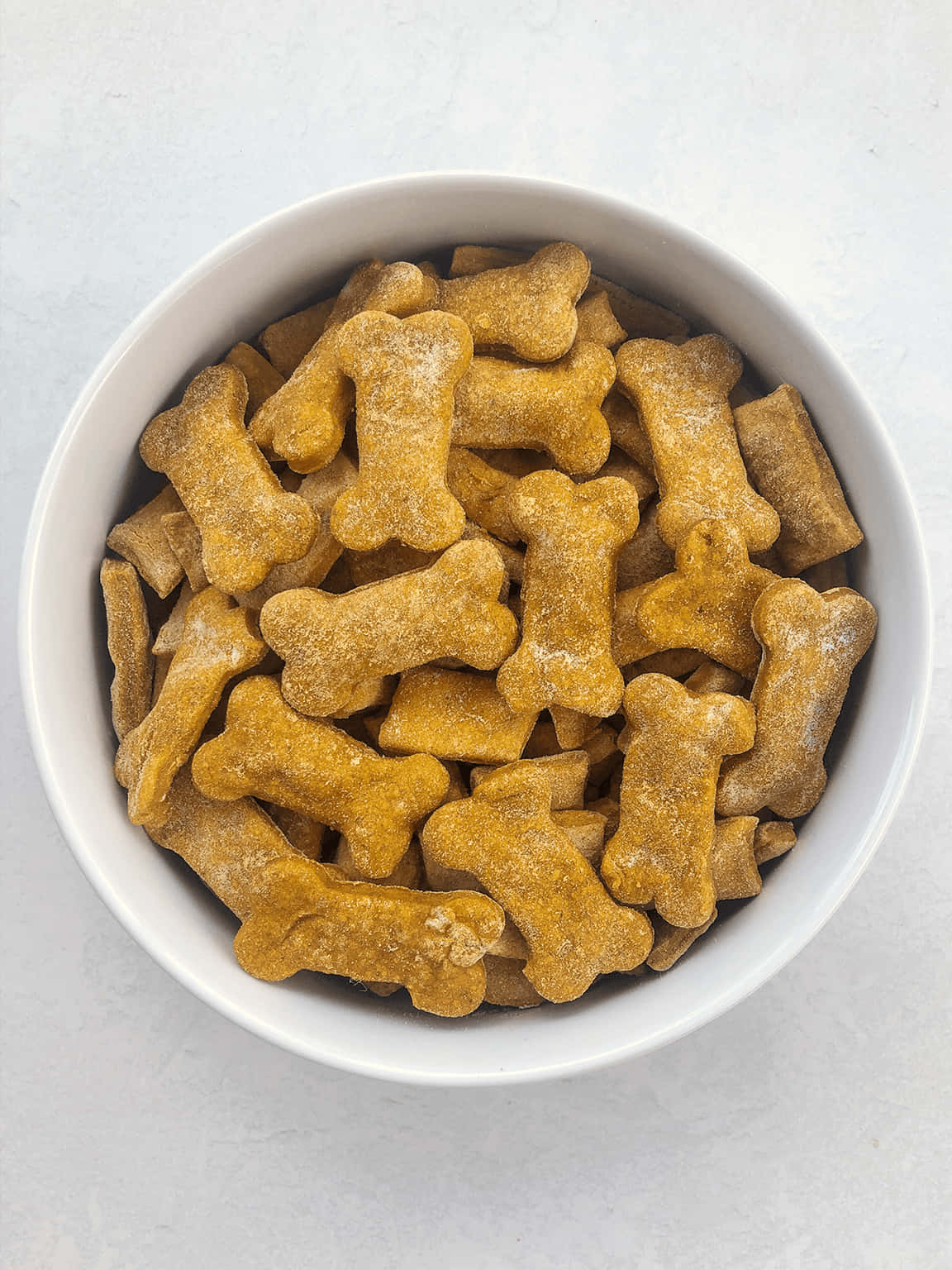 Dog Treat Cookies Inside Bowl On White Picture