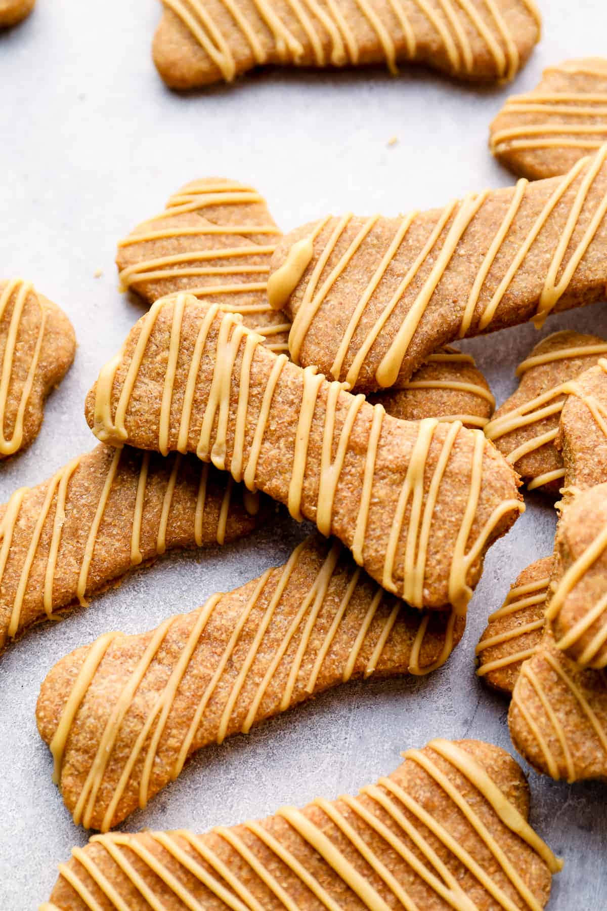 Dog Treat Bone Cookies With Peanut Butter Stripes Picture