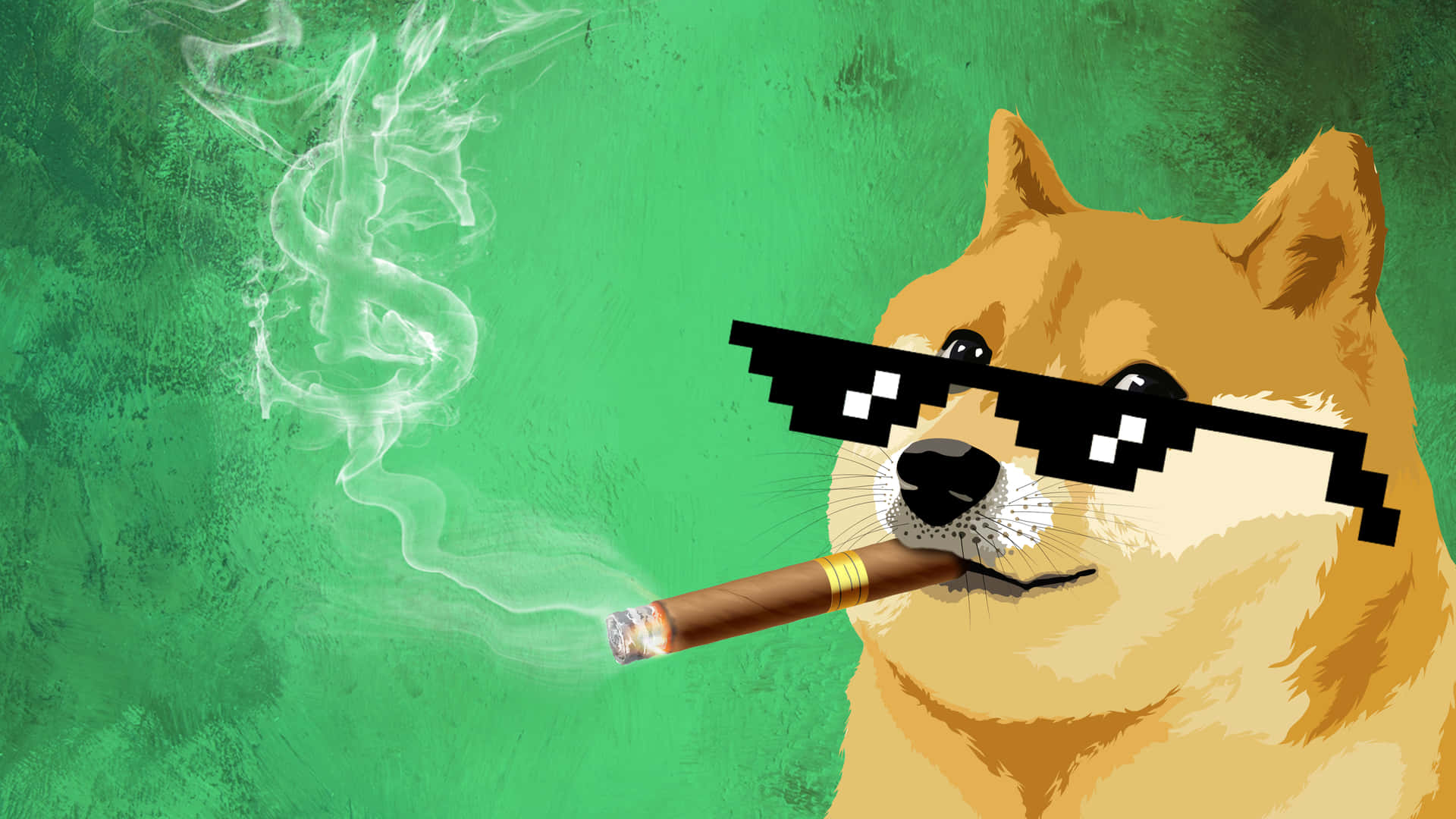 Doge With Cigar Wallpaper