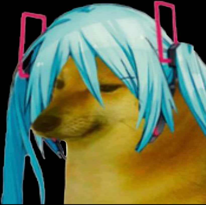 Doge_ Anime_ Hair_ Meme PNG
