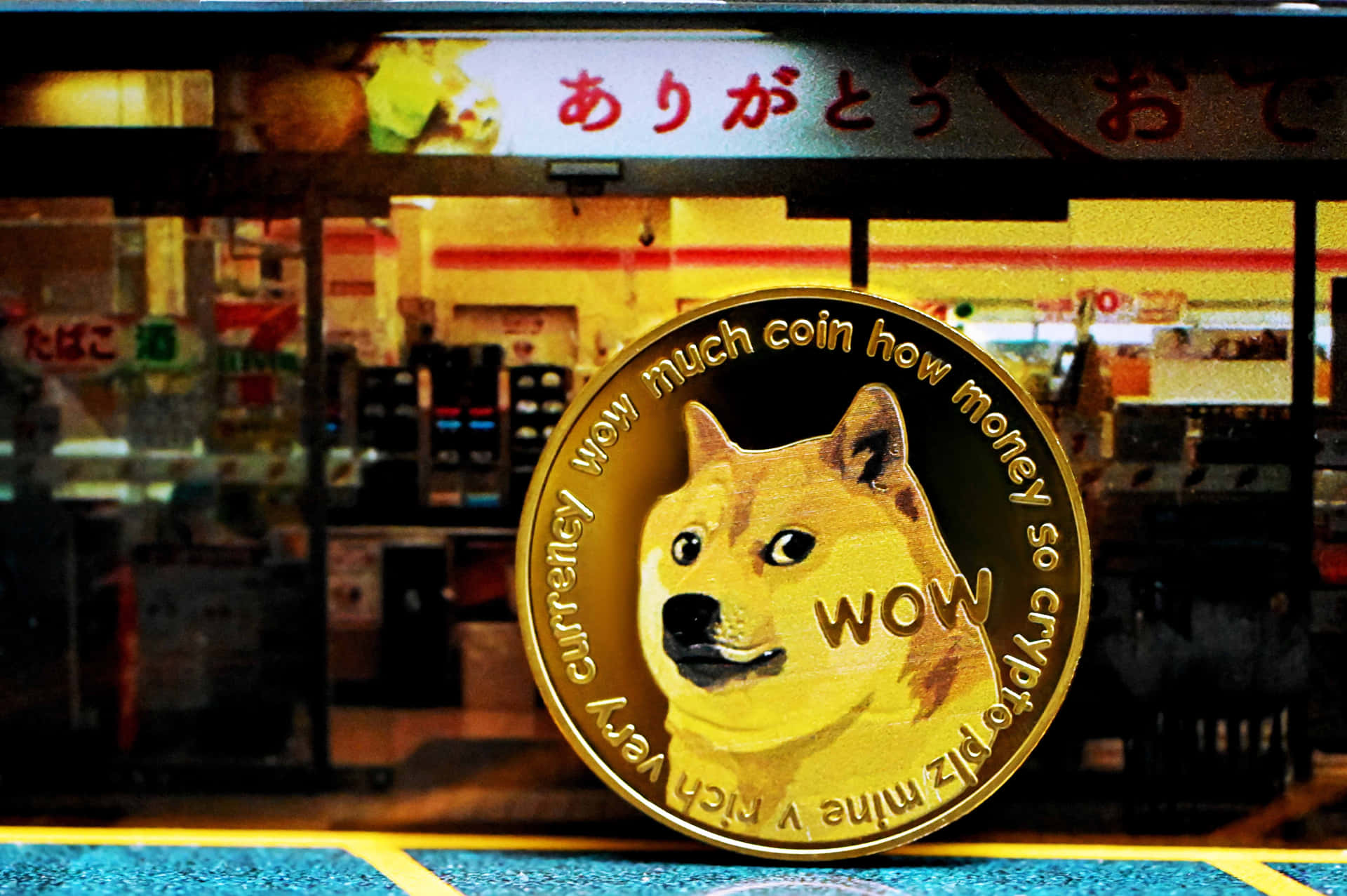 Dogecoin and space-themed concept background