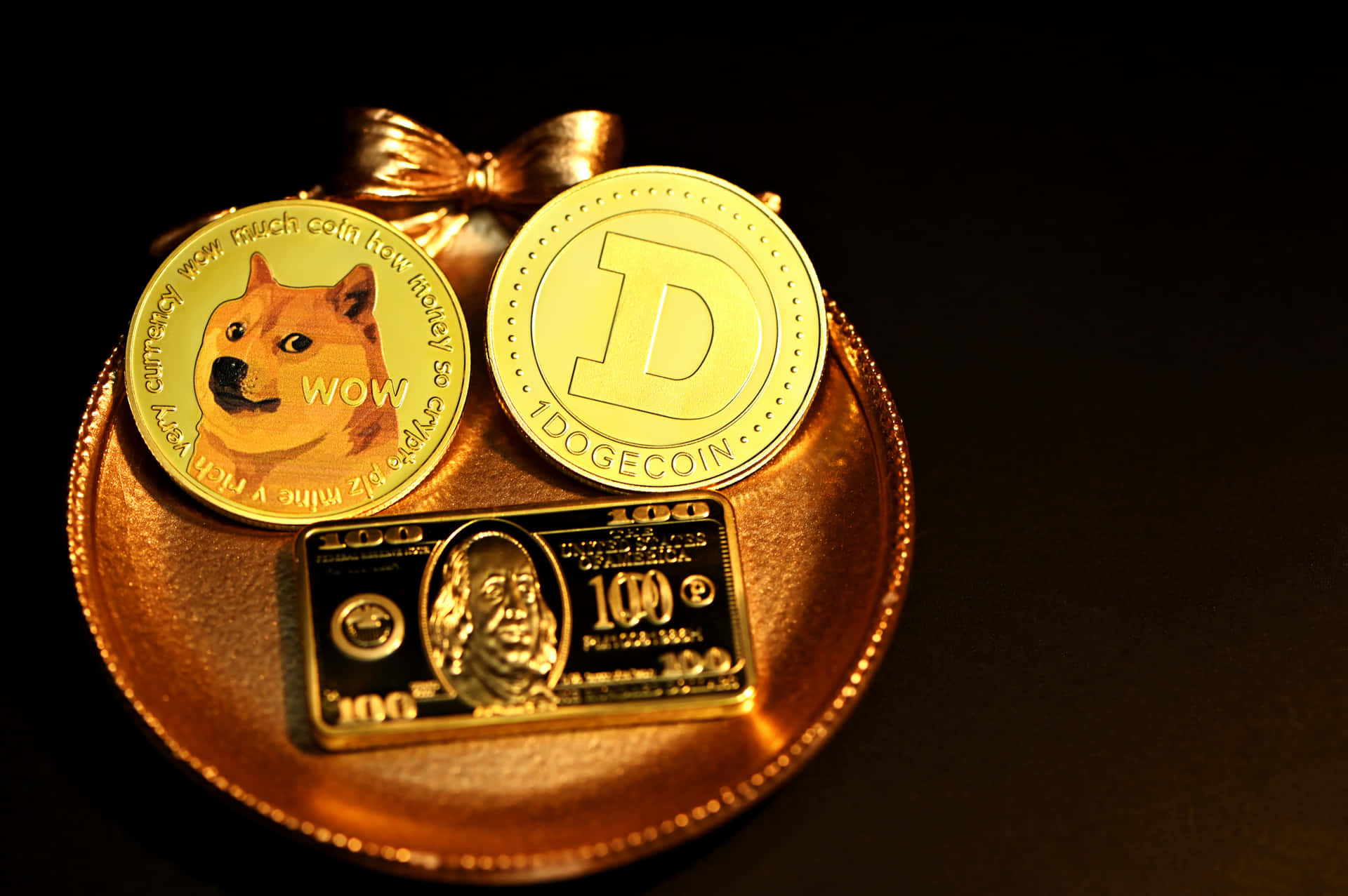 Dogecoin rocketing to the moon with bold text over a galaxy backdrop