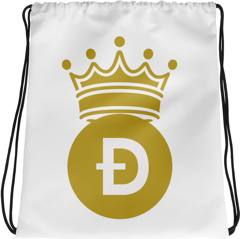 Dogecoin Branded Drawstring Bag PNG