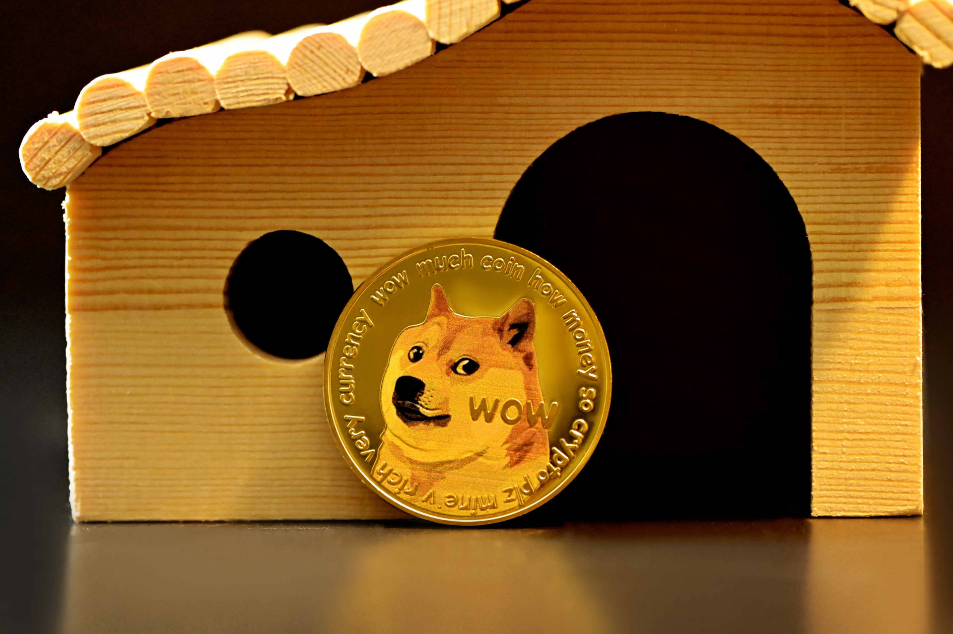 Dogecoin Miniature Dog House Wallpaper
