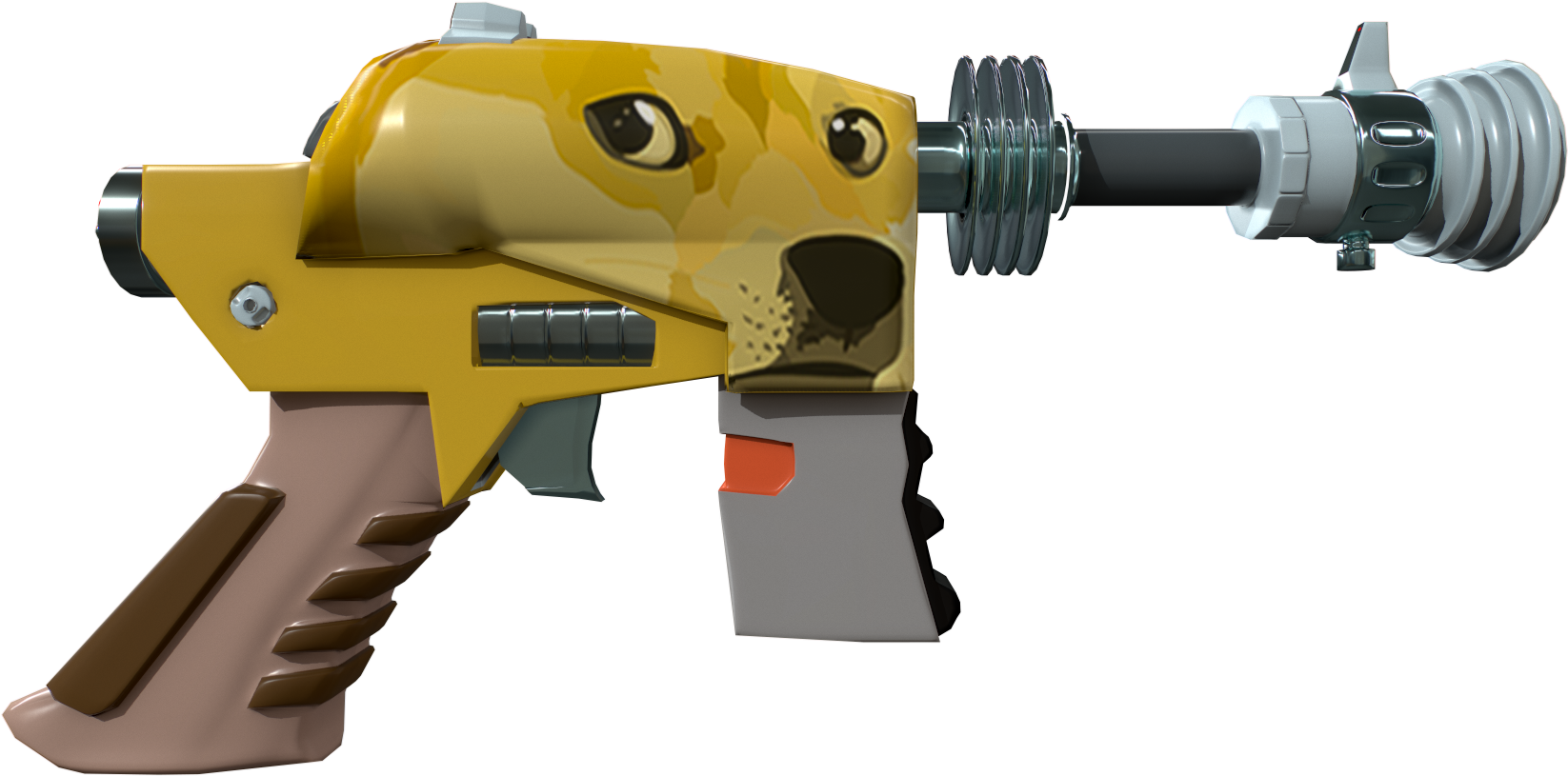 Dogecoin Themed Drill Gun PNG