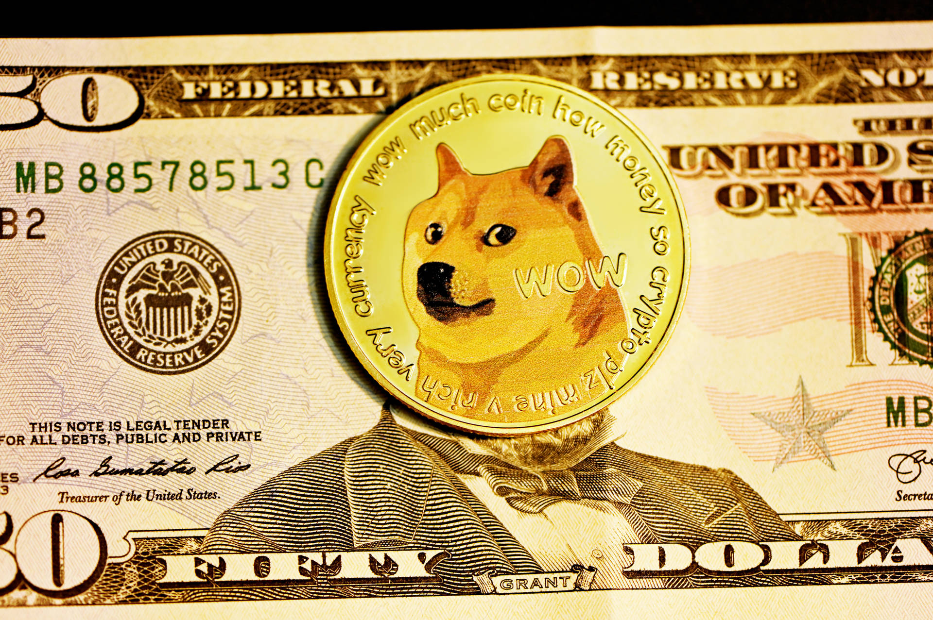 Dogecoin US Dollar Note Wallpaper