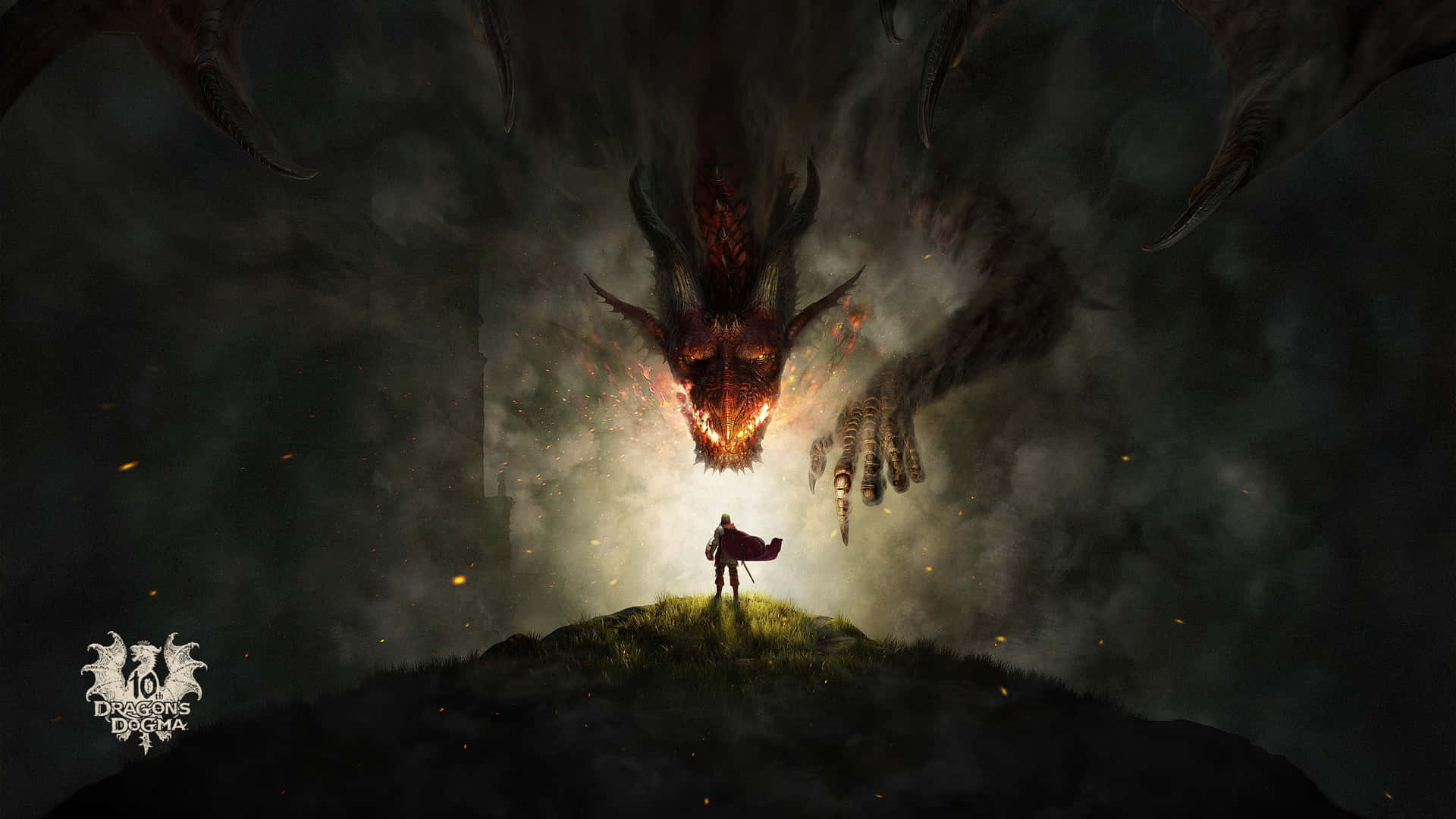 Dogmatic Dragon Descending From Sky Wallpaper