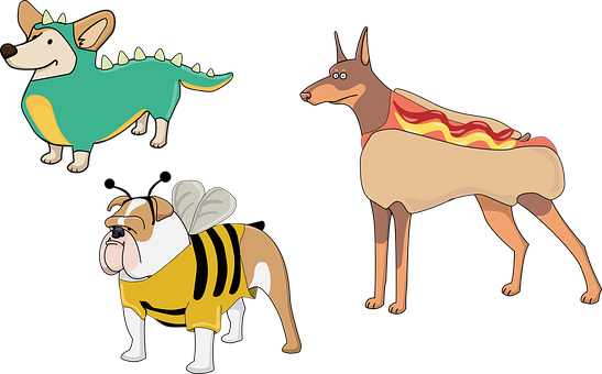 Dogs_in_ Costumes_ Cartoon PNG