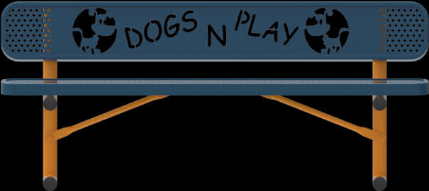 Dogs N Play Themed Park Bench PNG