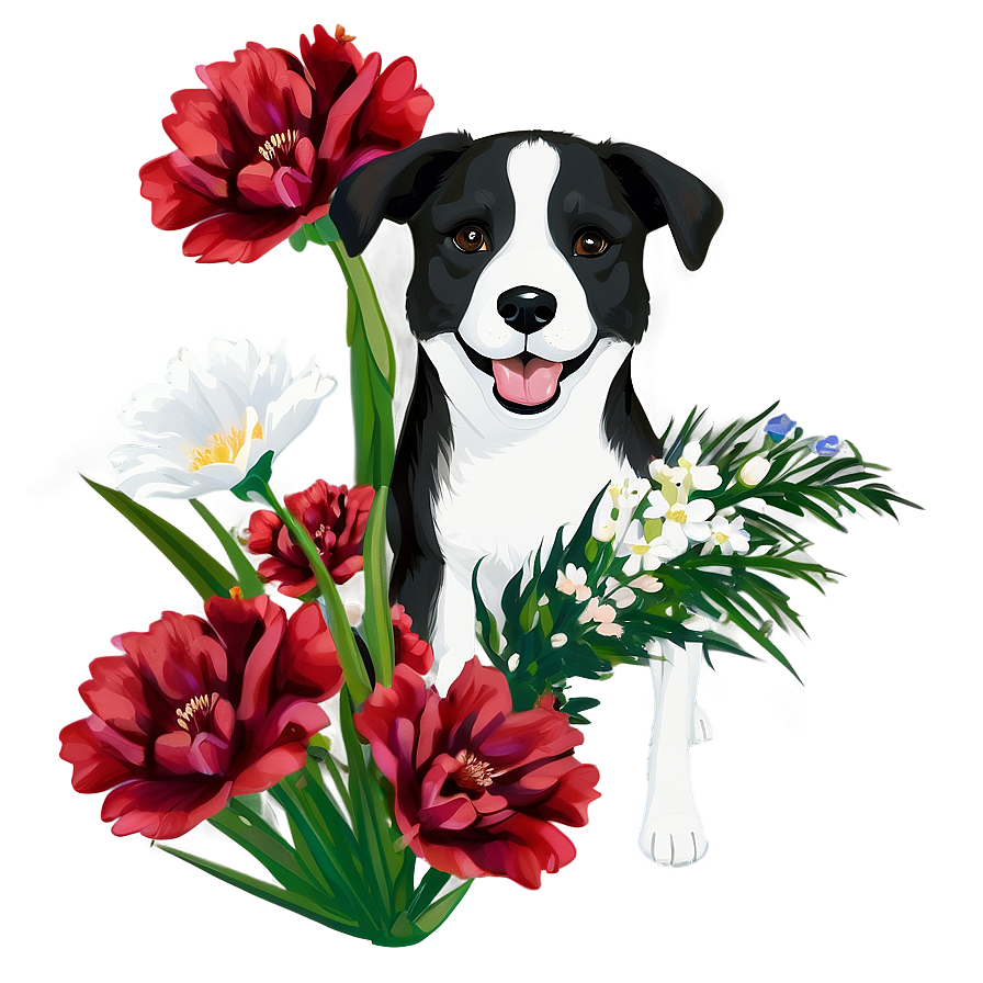 Dogs With Flowers Png 05242024 PNG