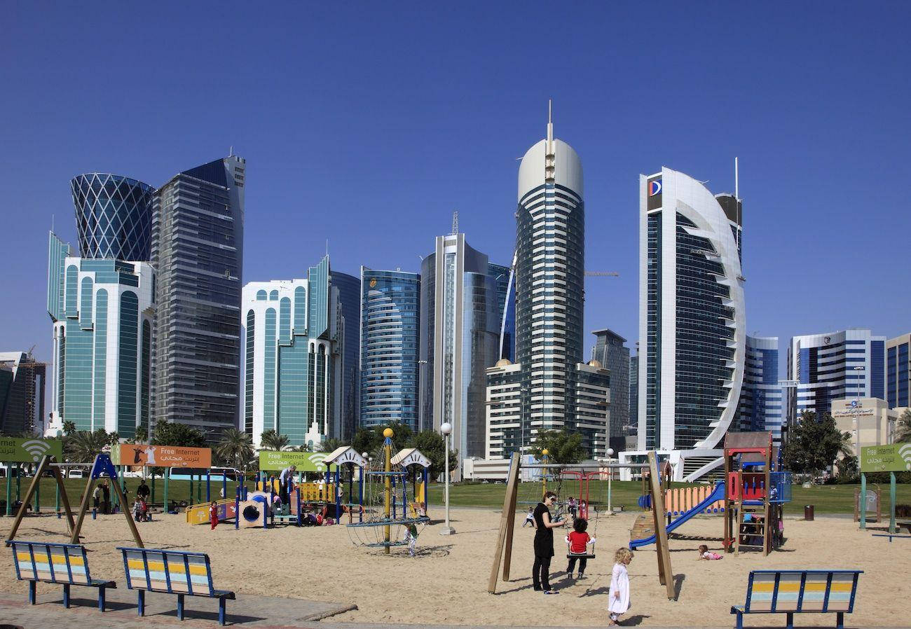 Cittàdel Parco Giochi Di Doha Sfondo