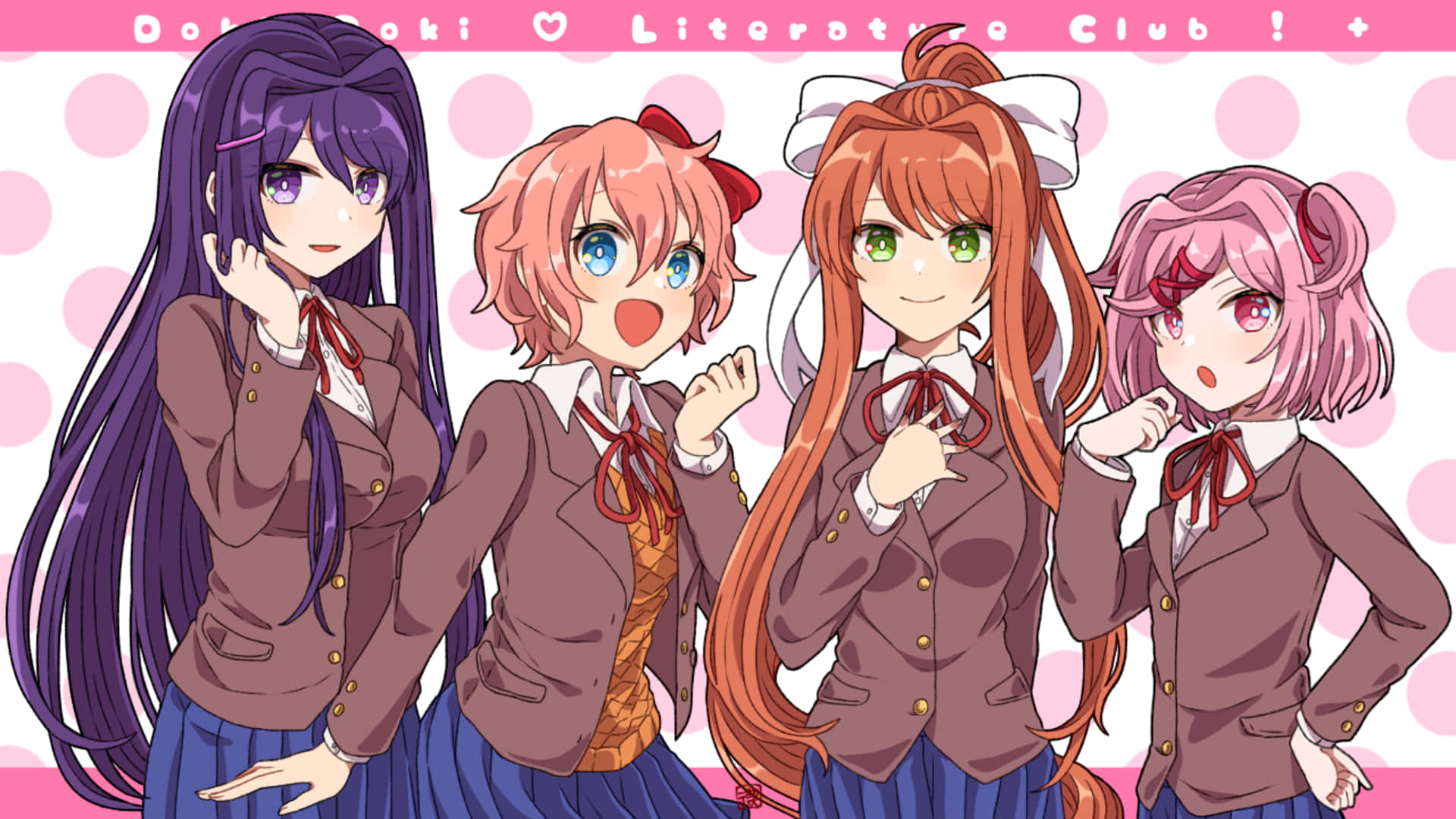 Friends come in all shapes, sizes, and styles in Doki Doki Wallpaper