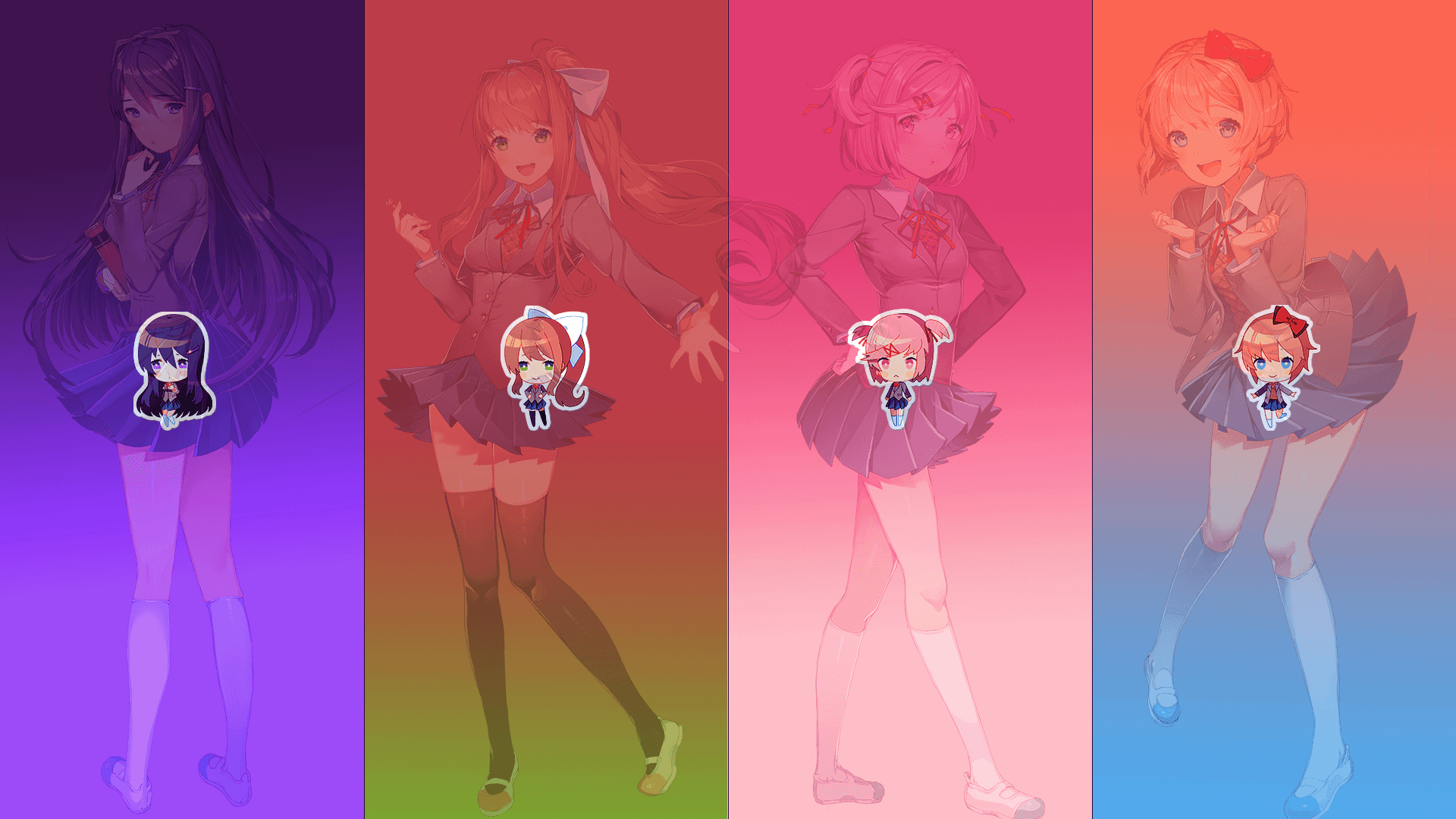 Download Doki Doki Literature Club Characters In Anime Style