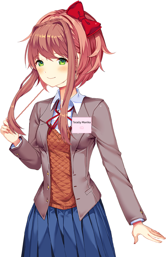 Doki Doki Literature Club Monika Character PNG