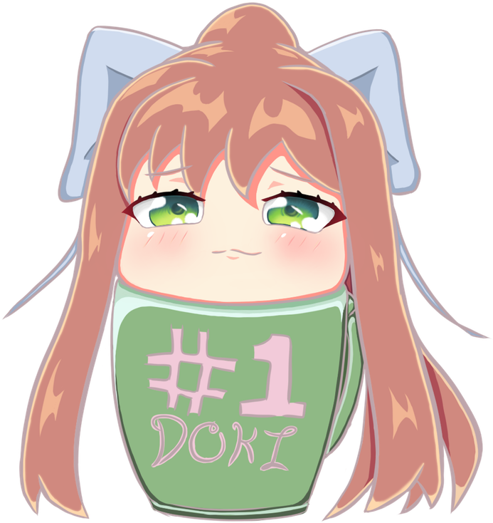 Doki Doki Literature Club Monika Chibi PNG