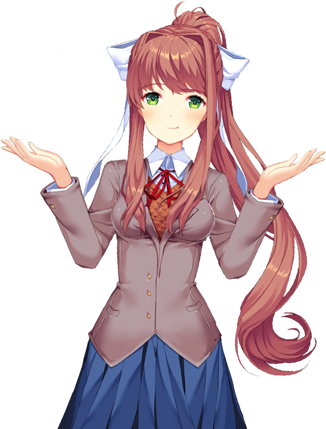 Doki Doki Literature Club Monika Pose PNG