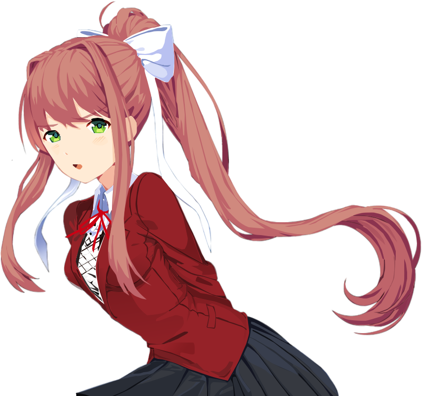 Doki Doki Literature Club Monika Side Glance PNG