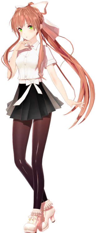 Doki Doki Literature Club Monika Standing Pose PNG