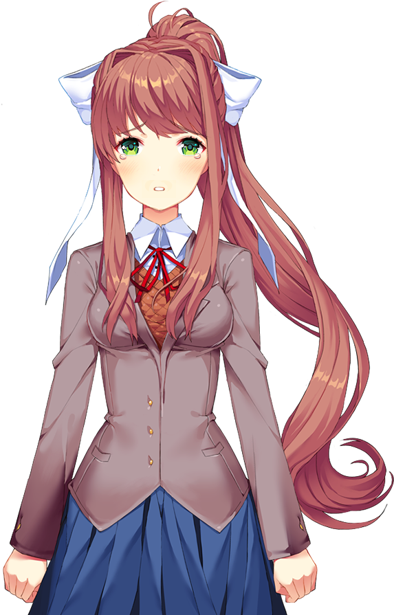 Doki Doki Literature Club Monika Standing PNG