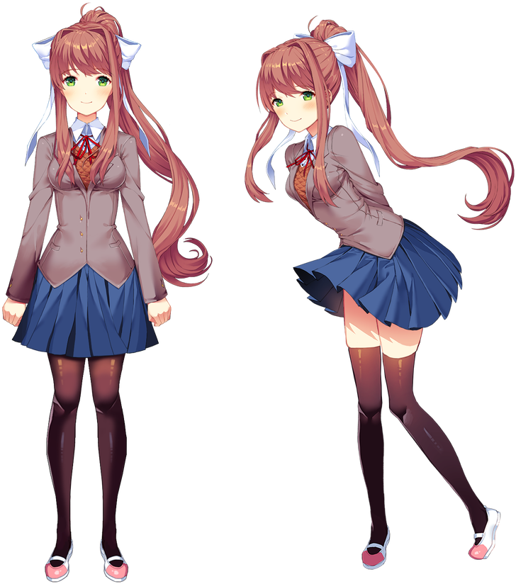 Doki Doki Literature Club Monika Standingand Posing PNG