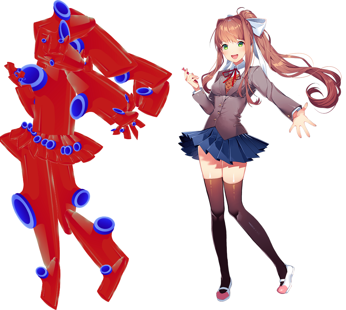 Doki Doki Literature Club Monikaand Red Abstract Figure PNG