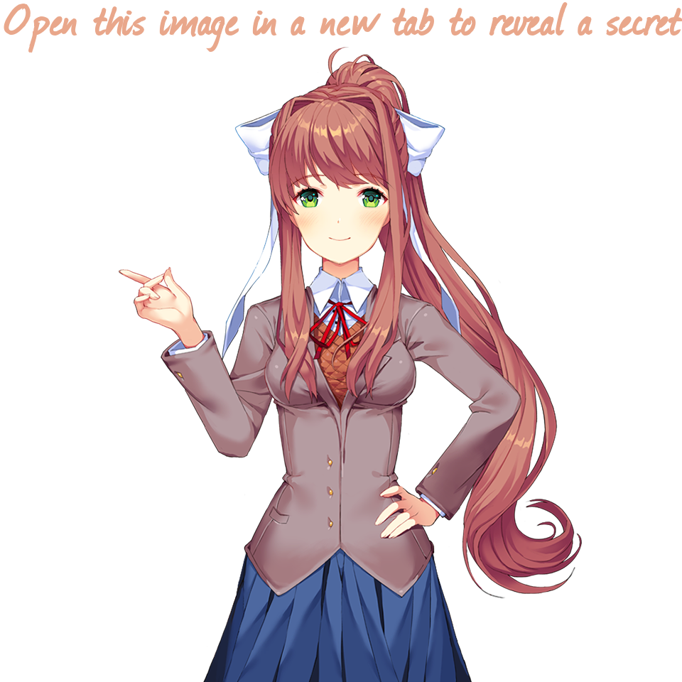 Doki_ Doki_ Literature_ Club_ Monika_ Pointing PNG