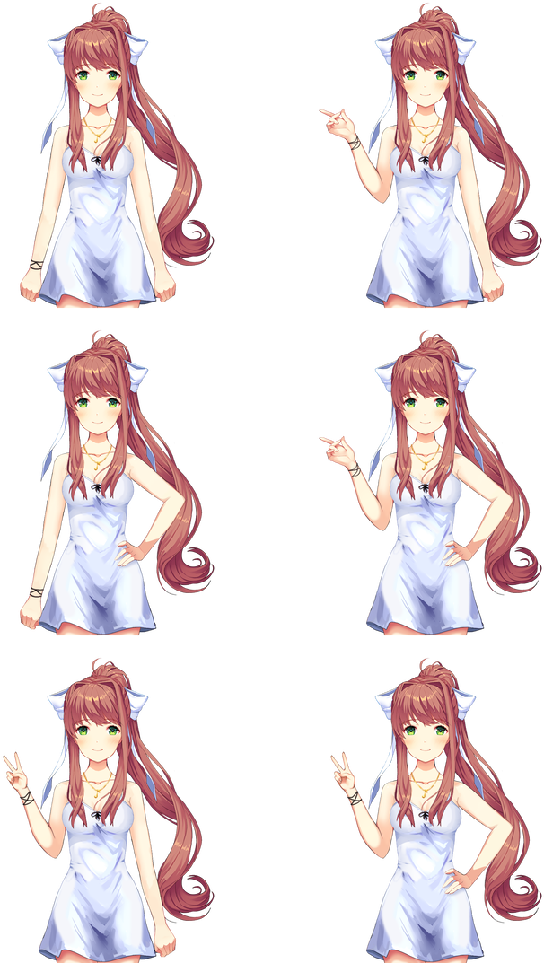 Doki_ Doki_ Literature_ Club_ Monika_ Sprite_ Set PNG