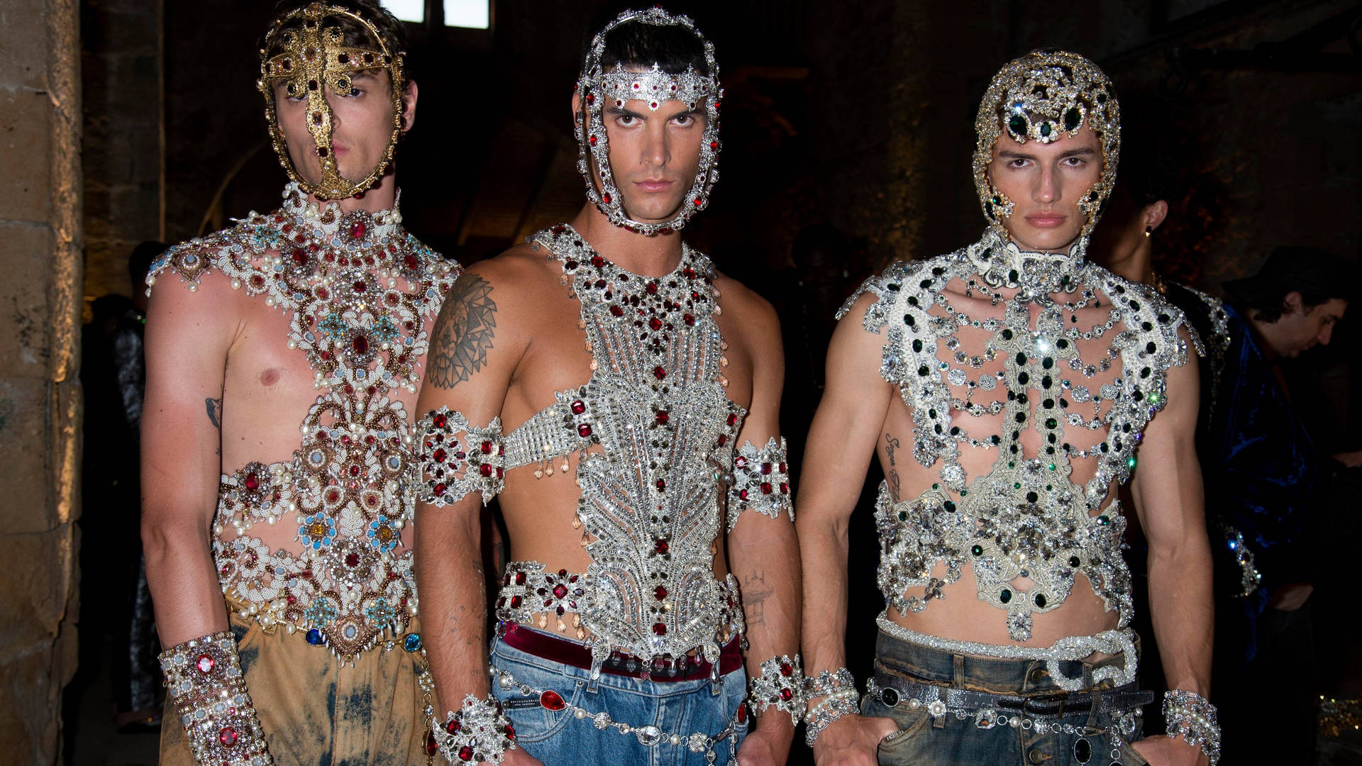 Dolce And Gabbana Models Covering Themselves With Jewelry Wallpaper