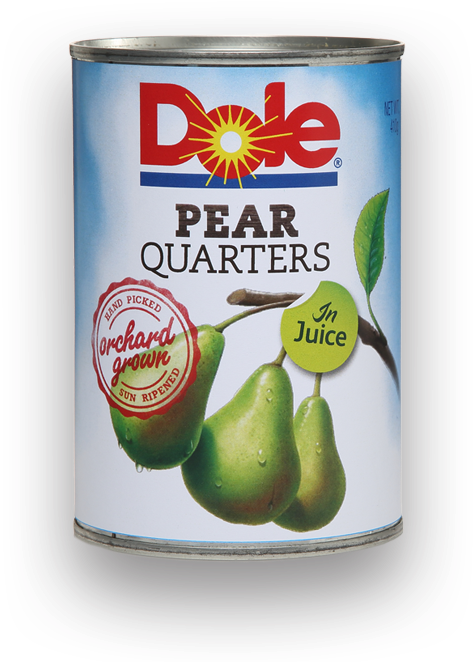 Dole Pear Quarters Can PNG