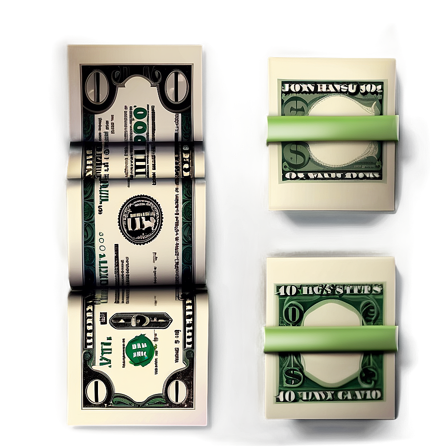 Dollar Bills Bundle Png 06132024 PNG