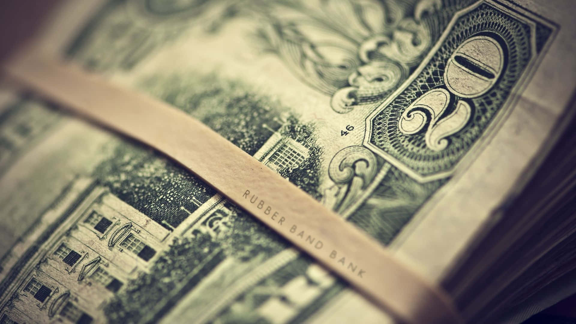 Dollar Bills With Rubber Band Picture