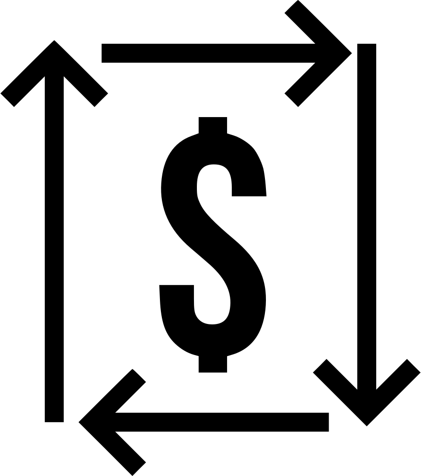 Dollar Sign Expansion Arrows PNG
