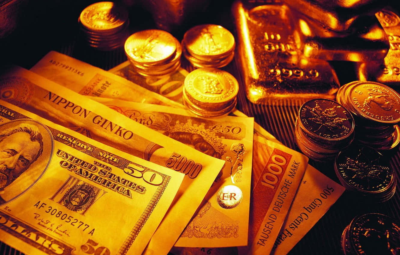 Dólaresapilados En Monedas Fondo de pantalla