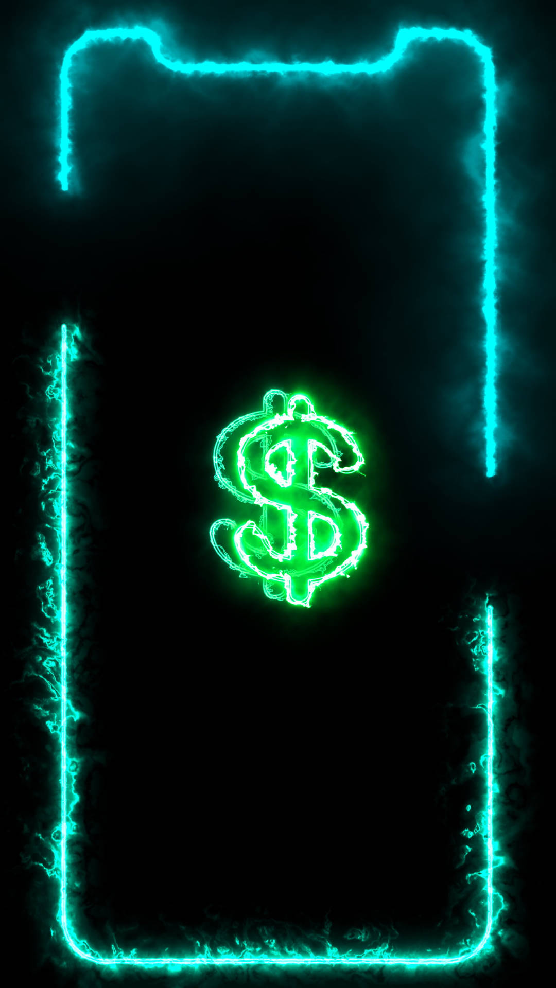 Dollartegn Neon Æstetisk Iphone Wallpaper