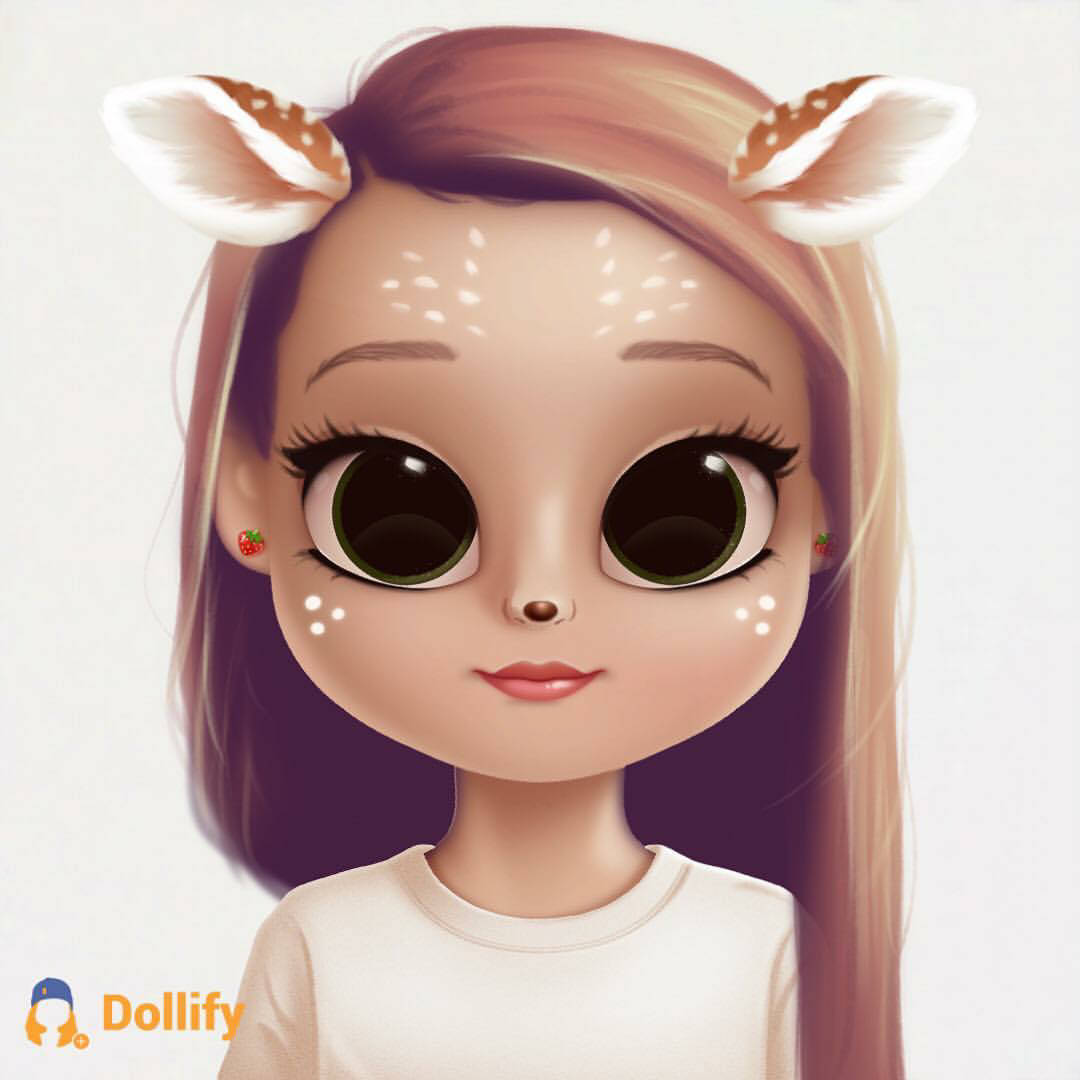 A Girl With A Deer Head On Her Head Wallpaper