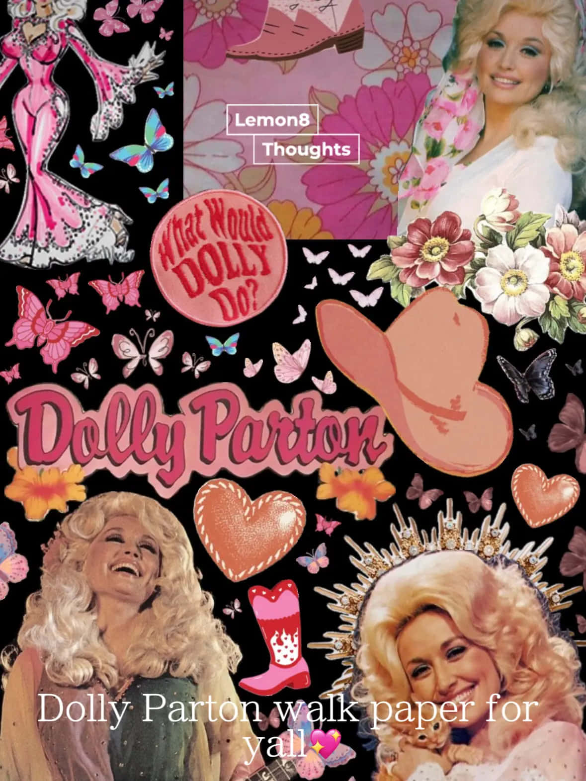 Dolly Parton Collage Aesthetic Wallpaper Wallpaper