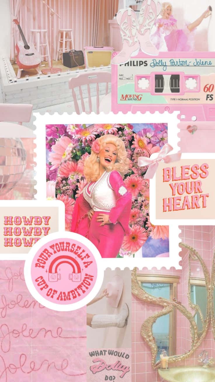 Dolly Parton Inspired Collage Wallpaper
