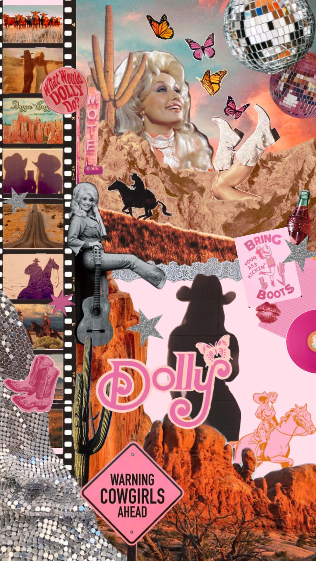 Dolly Parton Inspired Collage Wallpaper