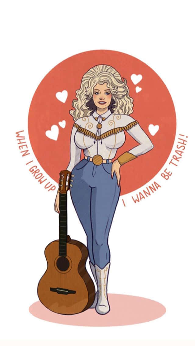 Dolly Parton Inspired Illustration Wallpaper