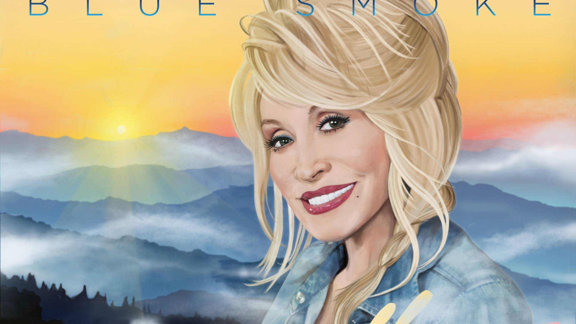 Dolly Parton Realistic Illustration Background